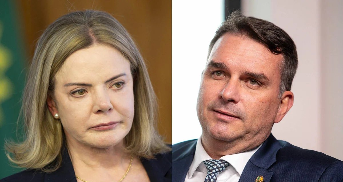 Gleisi Hoffmann reage a fala de Flávio Bolsonaro sobre Lei Maria da Penha e chama senador de “ignorante” - Imagem do artigo