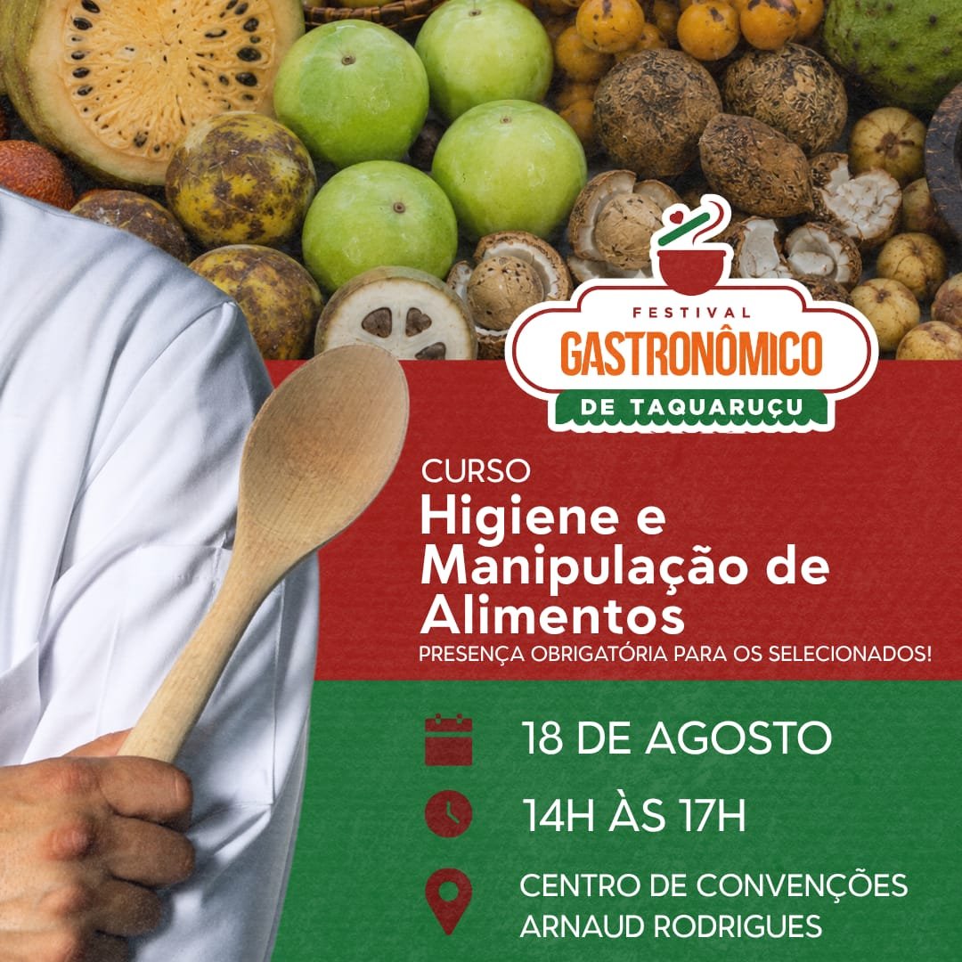 Expositores do 20º Festival Gastronômico de Taquaruçu devem cumprir cursos obrigatórios em 18 e 19 de agosto - Imagem do artigo original